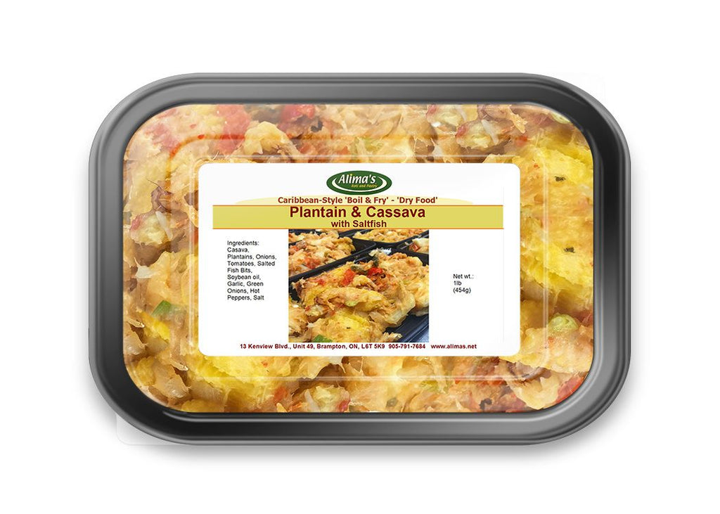 Plantain & Cassava with Saltfish (sold frozen)1lb