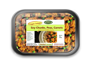 Veggie Delight Curry (Soya / peas / carrots) 1lb (sold frozen)